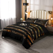 Load image into Gallery viewer, Rustic Camouflage Quilt Set - American Flag Design for Teen and Kids Bedroom