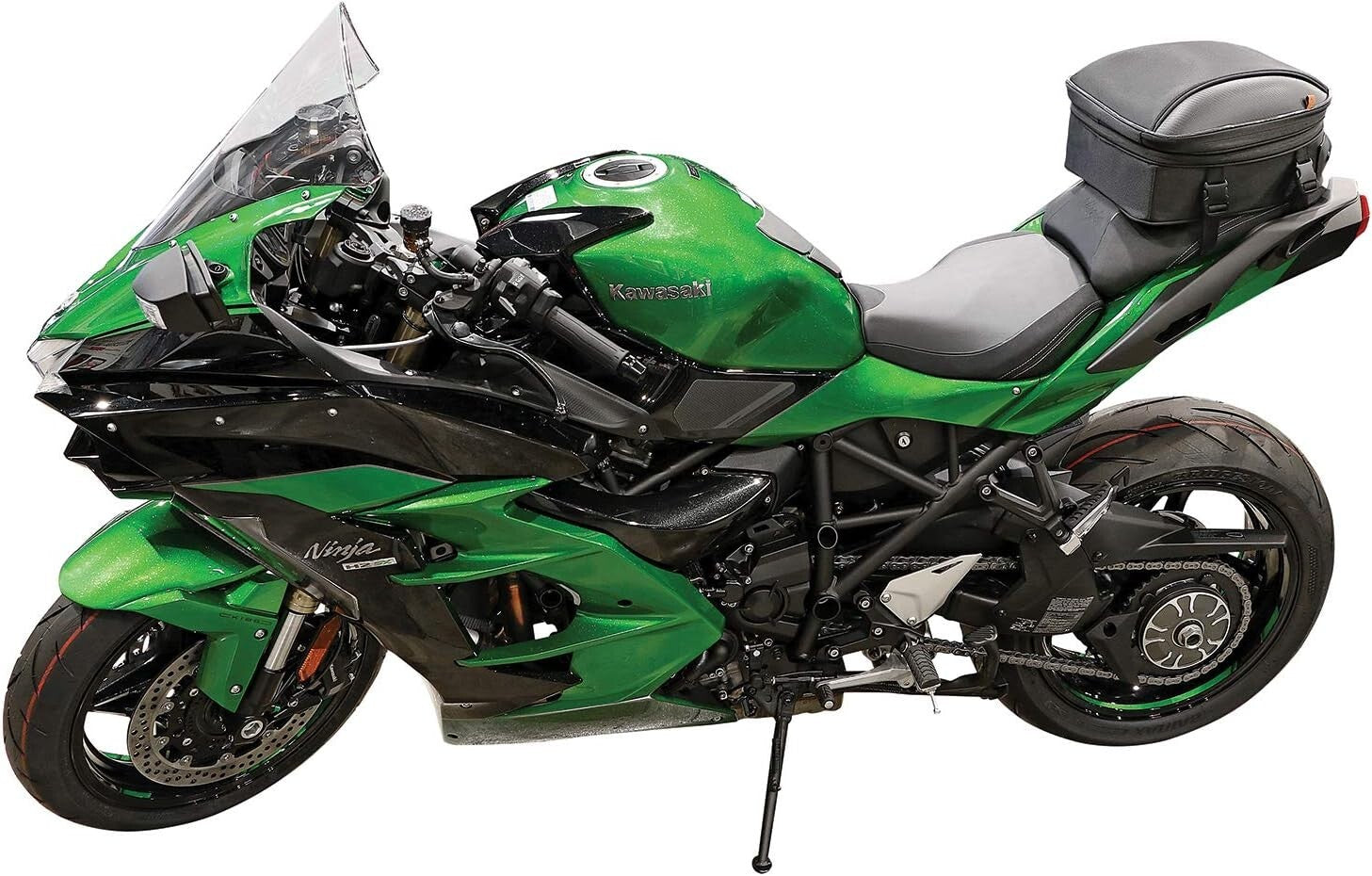 Black Commuter Sport Motorcycle Tail Bag – Waterproof with Reflective Accents