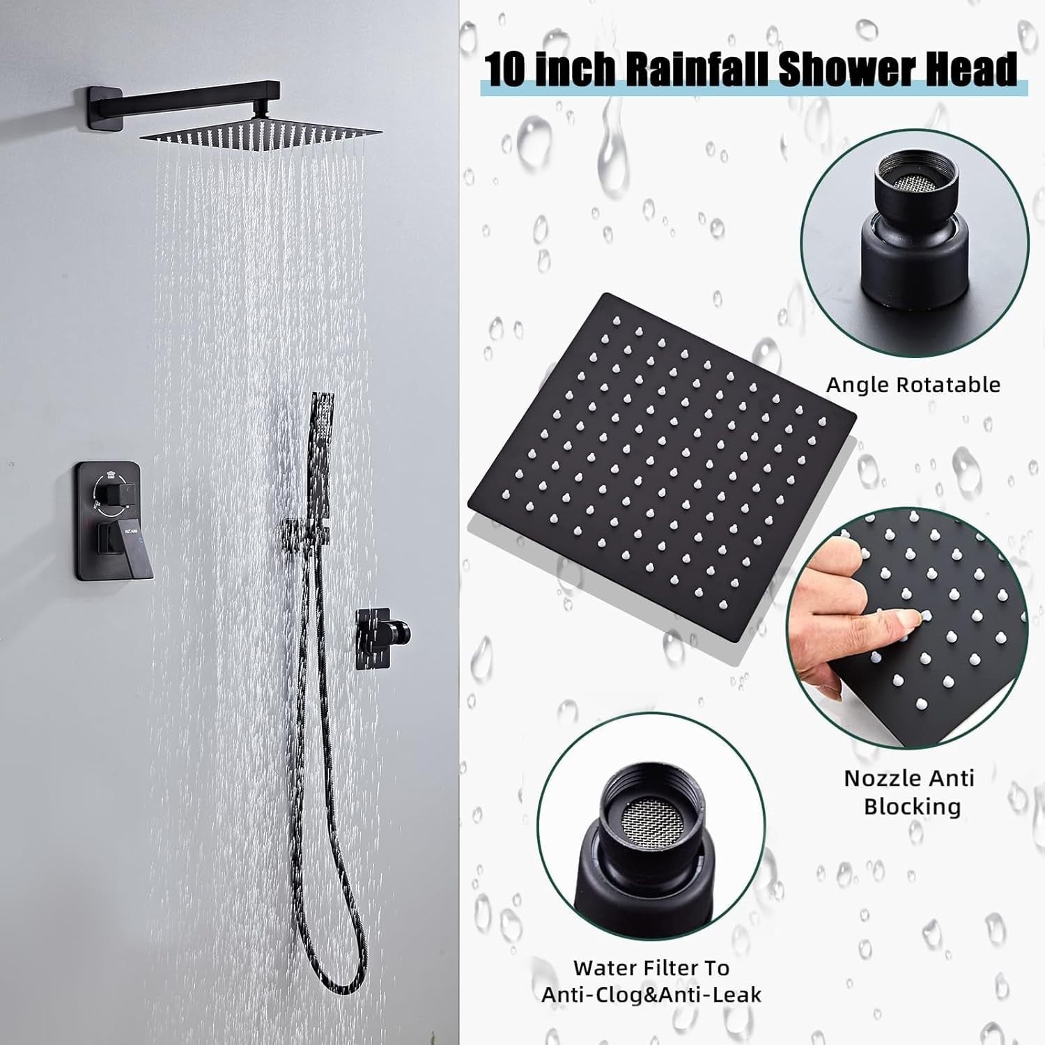 Durable Stainless Steel Shower Faucet Set with Pressure-Balanced Handheld Shower