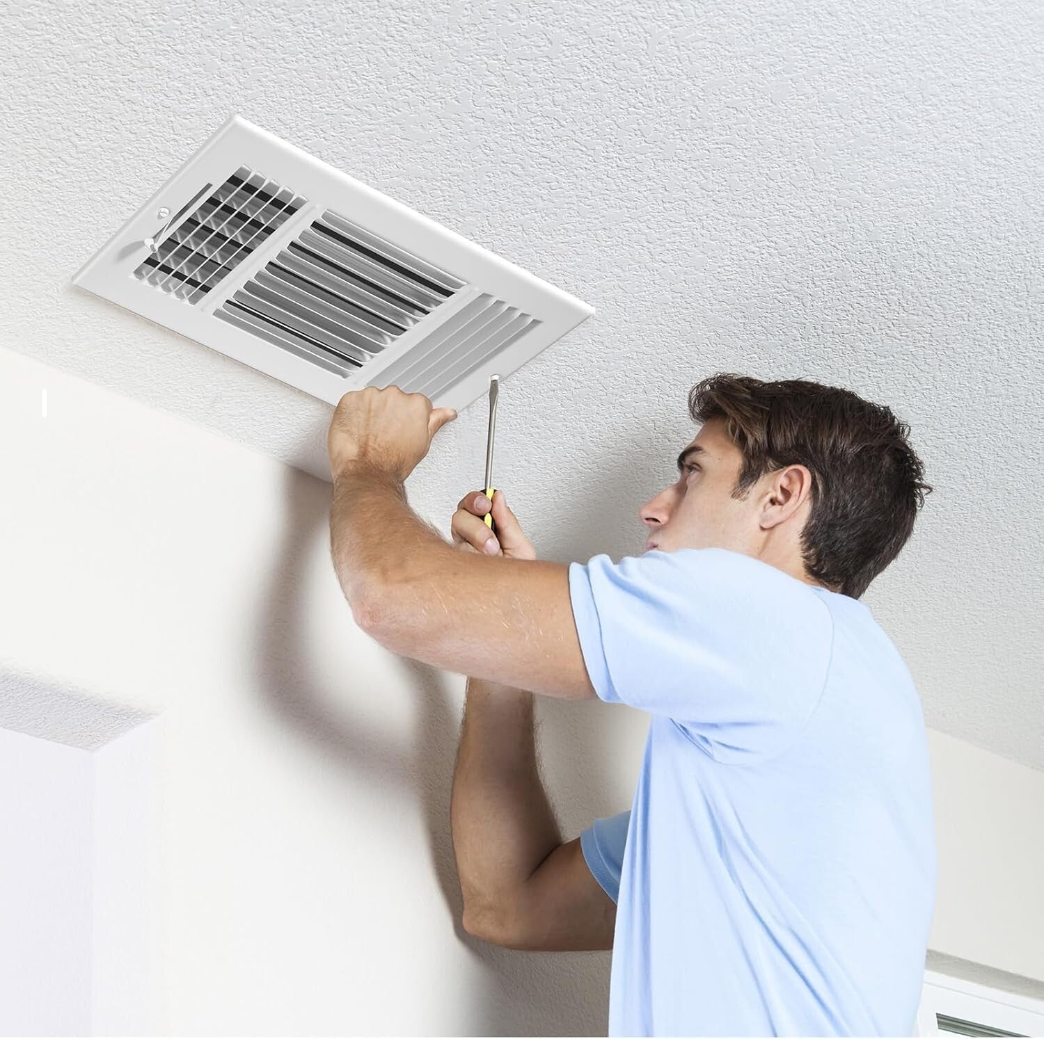 6-Pack 12x6 Inch Adjustable Metal Air Vent Covers for Ceiling & Wall