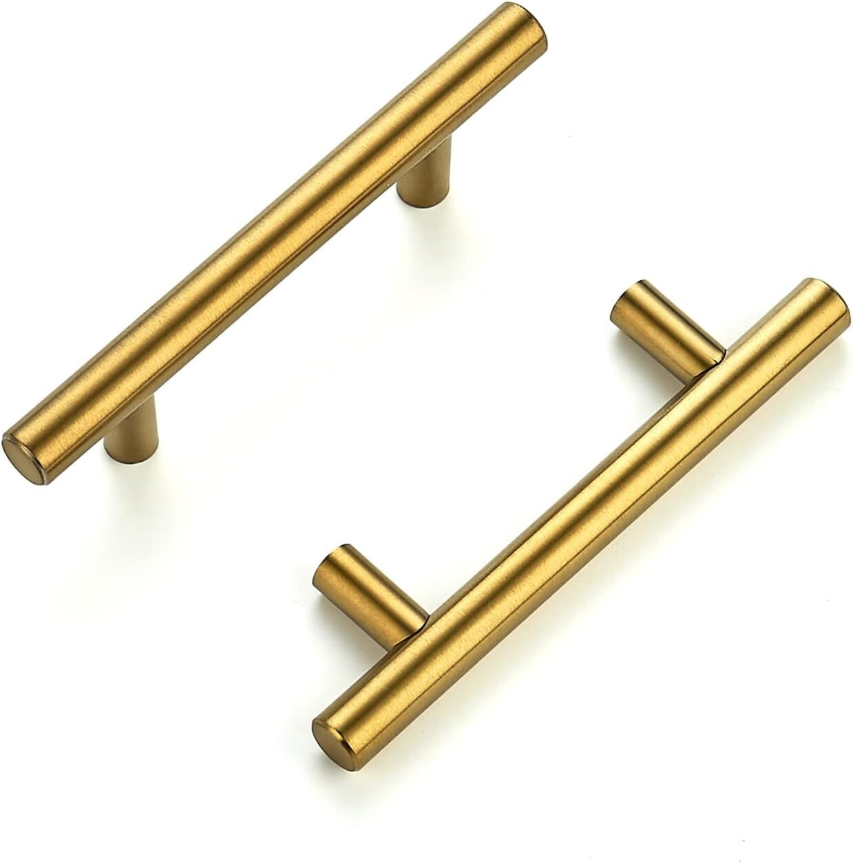 40 Pack Brushed Brass Cabinet Pulls - Elegant Stainless Steel Drawer Handles