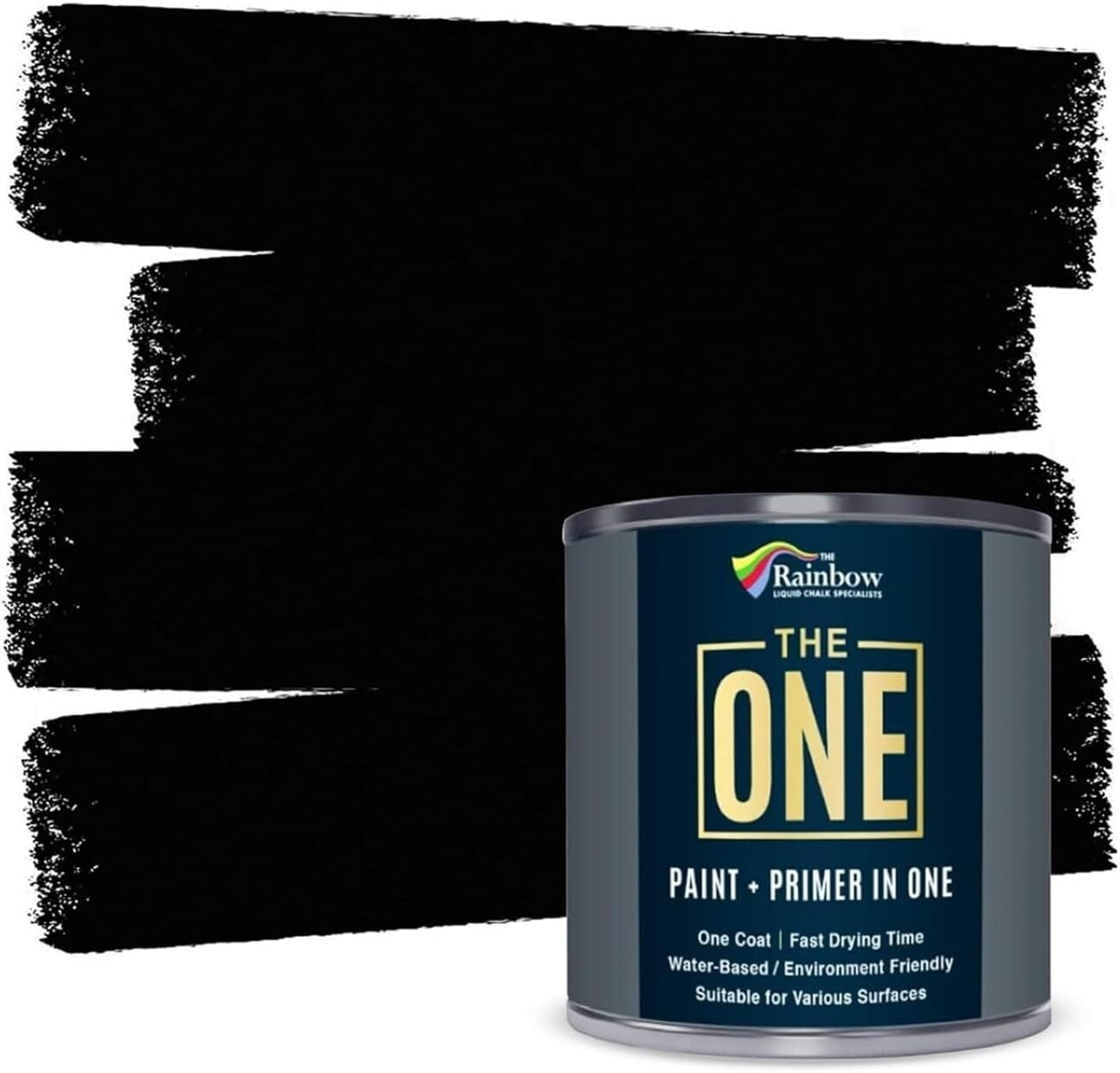 All-in-One 2.5L Paint & Primer - Durable Matte Black for Indoor & Outdoor Use
