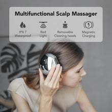 Load image into Gallery viewer, Rechargeable Portable Scalp Massager with Bamboo Base for Stress Relief Anywhere