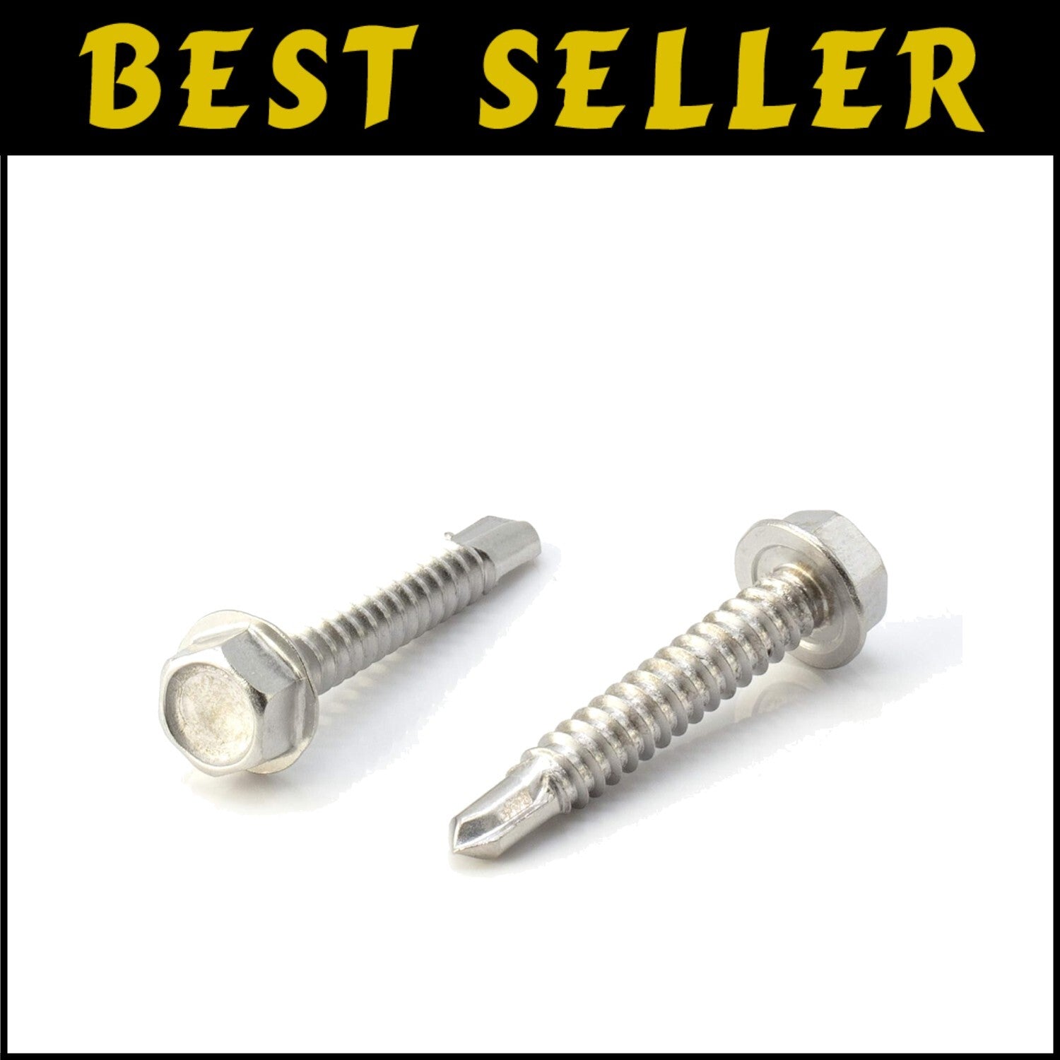 Hex Washer Head Self-Drilling Screws - 1.5" Length, 100ct for Professionals