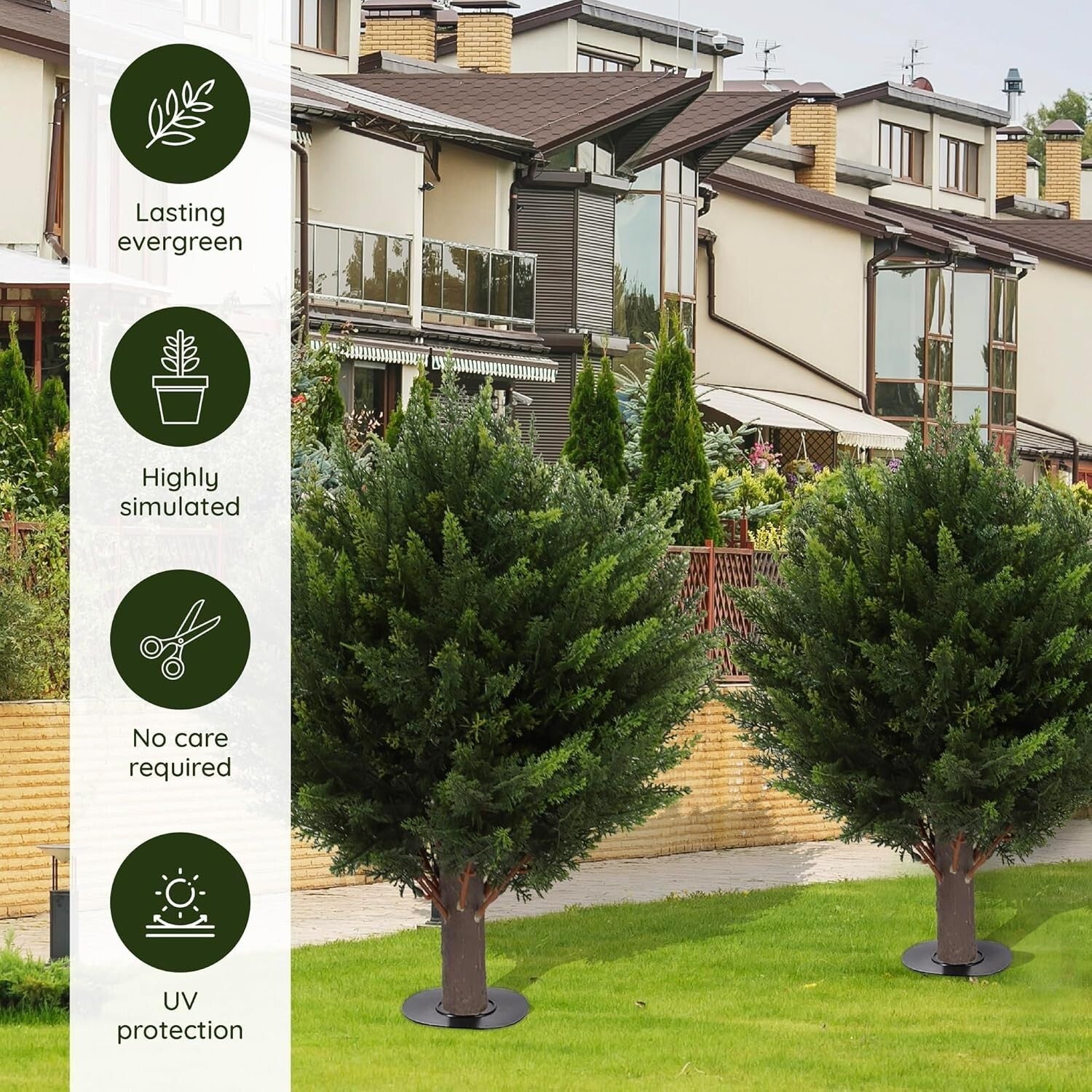 Durable Fade-Proof Artificial Cypress Trees - 15.7'' Topiary for All Spaces