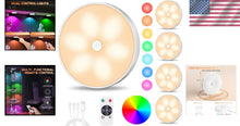 Load image into Gallery viewer, 8 Color Changeable Wireless Motion Sensor Puck Lights - 5 Pack with USB Recharge