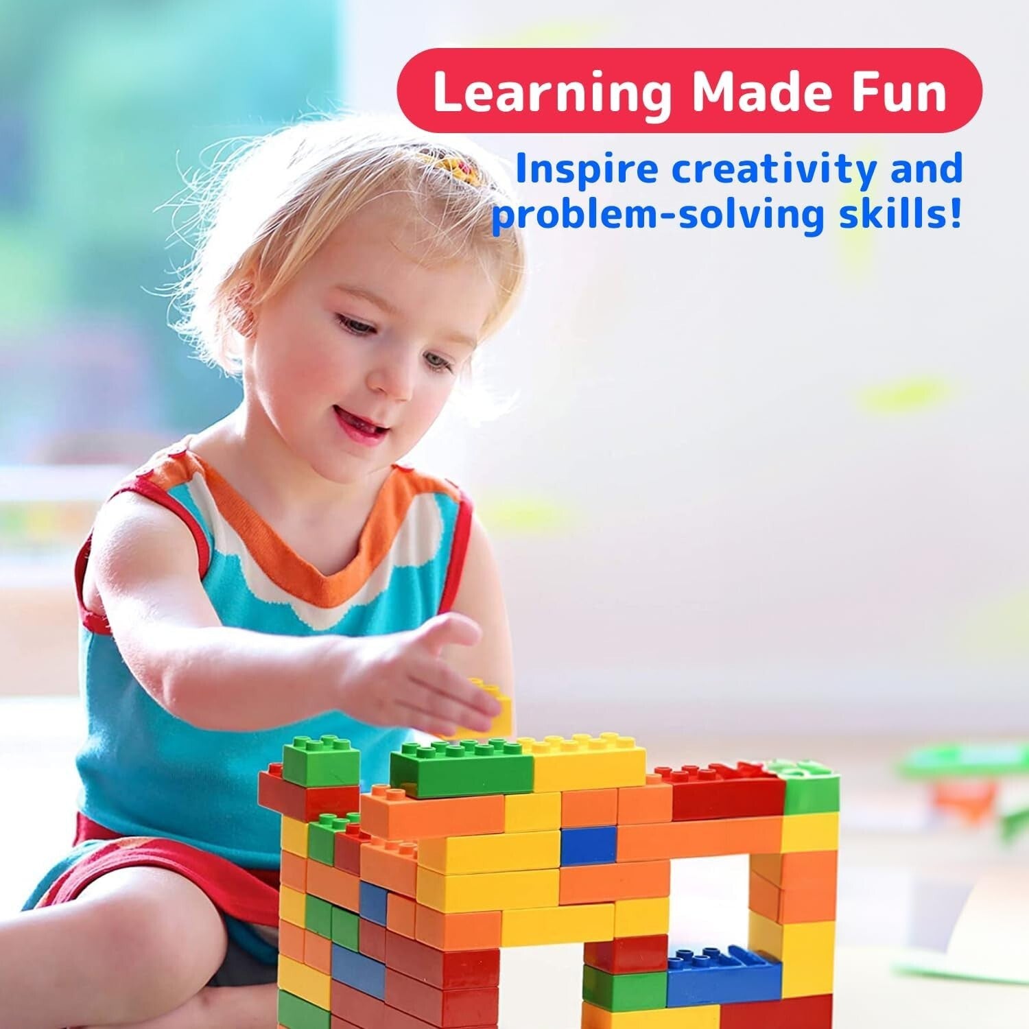 Lightweight 300 Jumbo Building Bricks - Perfect for Toddlers' Imaginative Play