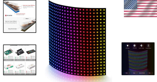 Flexible WS2812B RGB LED Matrix 22x22 - Vibrant Display for Weddings & Christmas