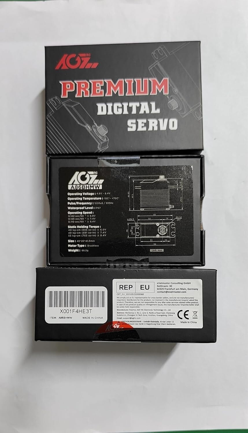 55KG High Torque Programmable Waterproof Brushless RC Servo Motor for 1/10 Cars