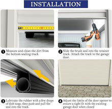 Load image into Gallery viewer, Universal 10ft Garage Door Weather Stripping Kit with EPDM Rubber &amp; Brush Seal