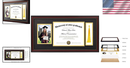 Sophisticated Matte Finish Diploma Frame with Tassel Holder - Ideal Gift