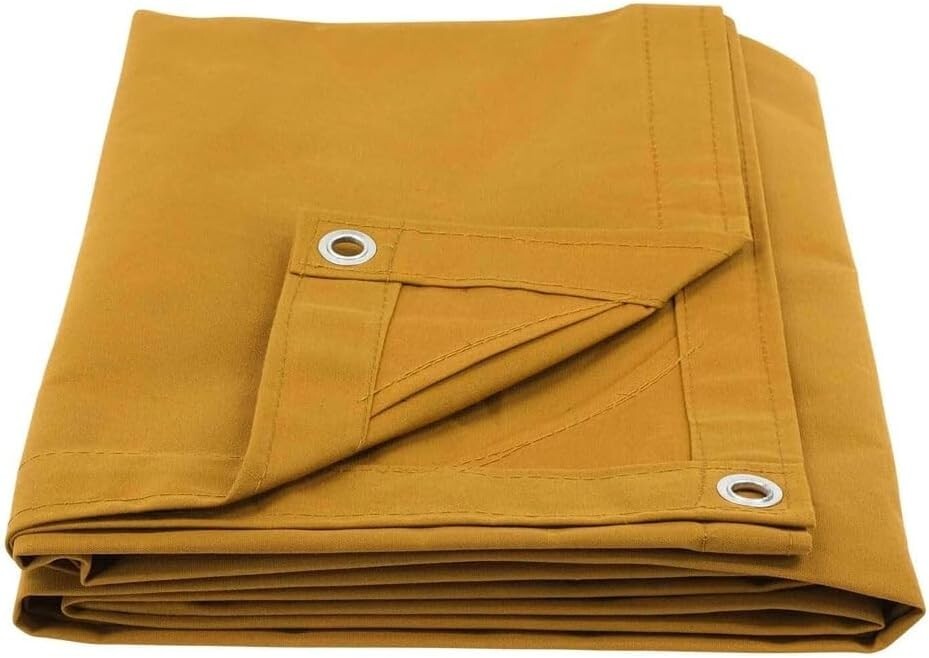Durable Tan Canvas Tarp 12' x 24' - Heavy Duty, UV Protected & Breathable