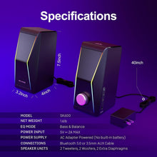 Load image into Gallery viewer, Immersive Multimedia Speakers with Dynamic Lighting &amp; Dual Bluetooth/AUX Input