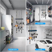 Load image into Gallery viewer, Heavy-Duty Fishing Rod Rack - V6 Holders for Garage &amp; Stylish Organization