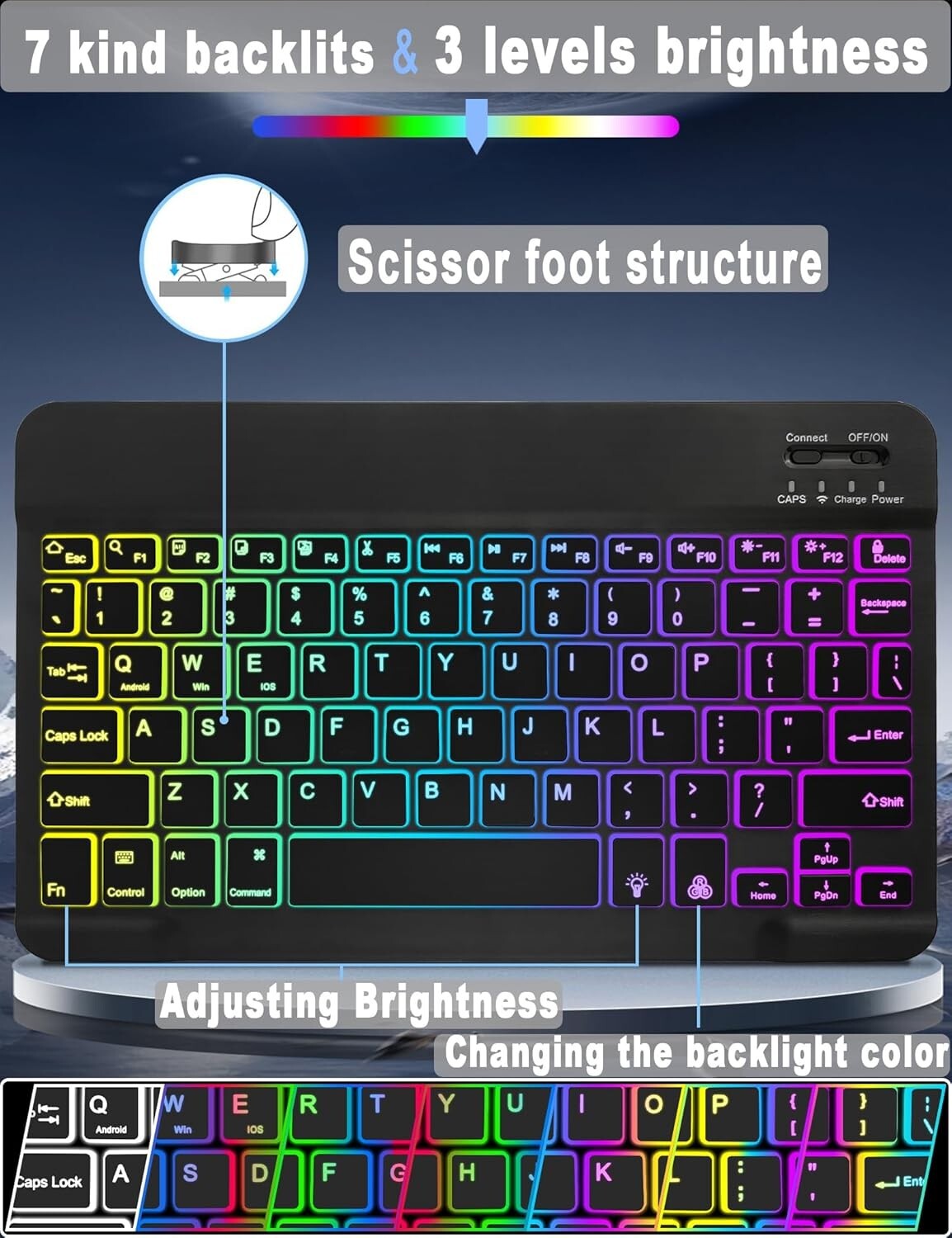 Stylish Backlit Keyboard Cover for 9-11” Tablets - Ideal for Casual Business