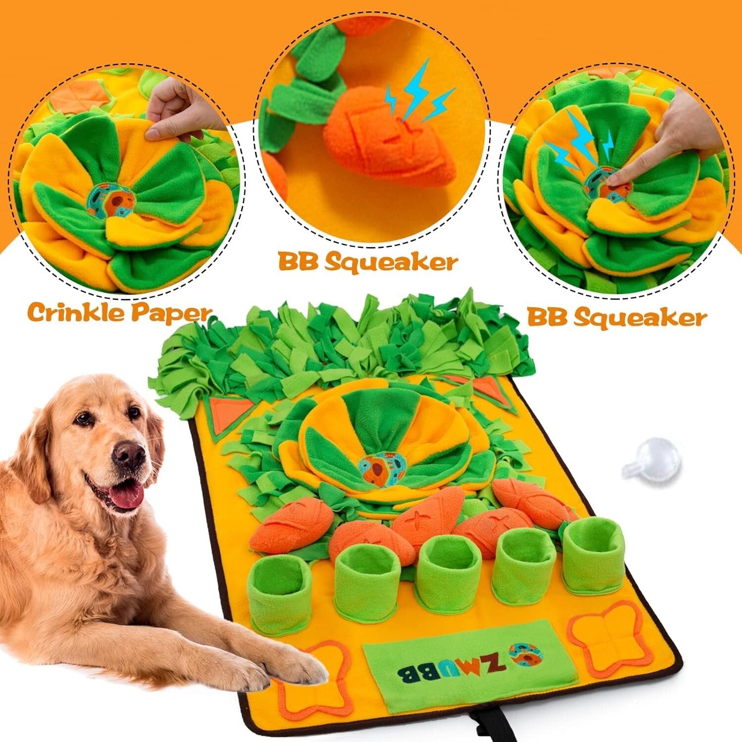 Interactive Snuffle Mat for Dogs - 31''x19'' Slow Feeder Feeding Puzzle Toy