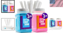 Load image into Gallery viewer, Raspberry Blue &amp; Strawberry Cotton Candy Sugar - 2-Pack, 3 lbs Jars &amp; Scooper