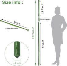 Load image into Gallery viewer, Green 73-Inch Triangular Tomato Trellis - Adjustable Stake Garden Support