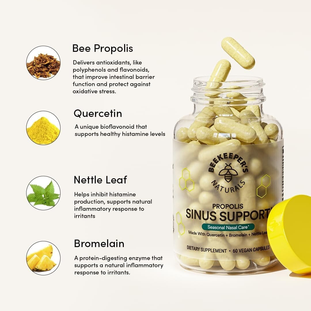Natural Seasonal Sinus Relief Capsules - Enhance Comfort & Immune Support, 60 ct