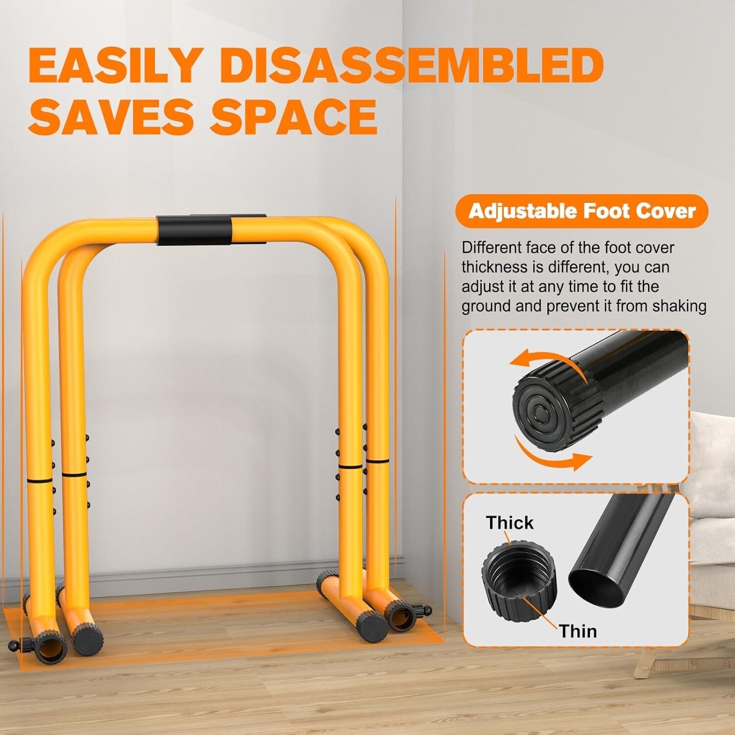 Durable Fitness Dip Stand - 400LBS Capacity, Adjustable Height for All Exercises