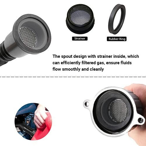 10-Pack Universal Gas Can Spouts with Durable Stainless Steel Filter and Caps