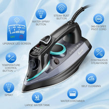 Load image into Gallery viewer, Compact 1700W Anti-Drip Steam Iron with Self-Cleaning &amp; Adjustable Steam Modes