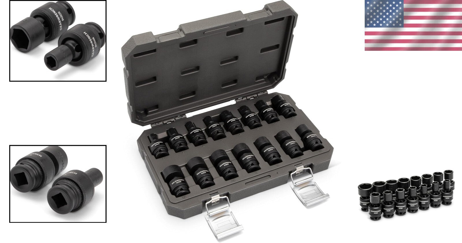 Durable 15-Piece Impact Socket Set with Off-Corner Loading Design - Metric Sizes