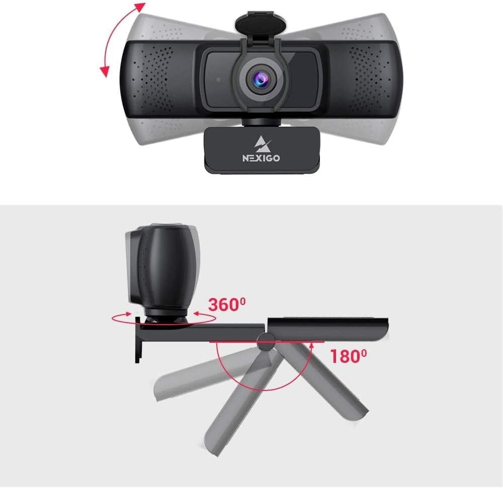 Full HD 1080P Webcam with Built-in Microphone & Auto Focus - For PC/Mac Use