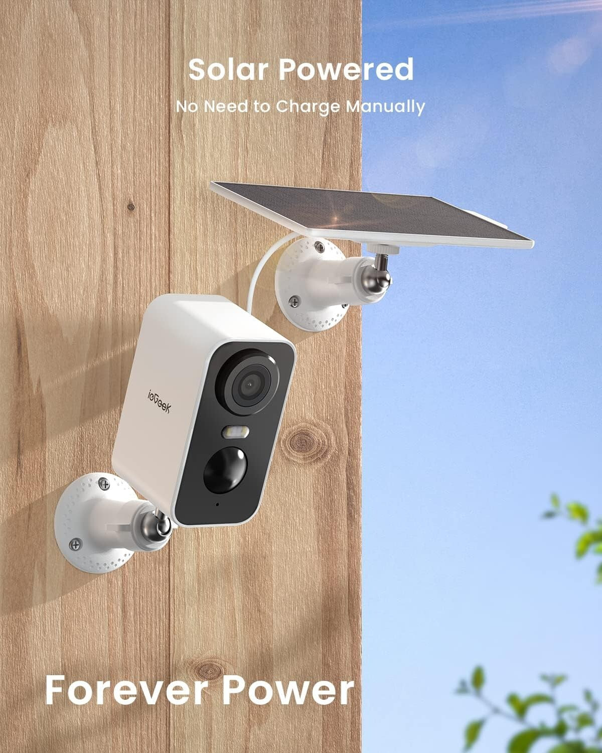 2K Wireless Solar Security Camera with Color Night Vision & Motion Alerts