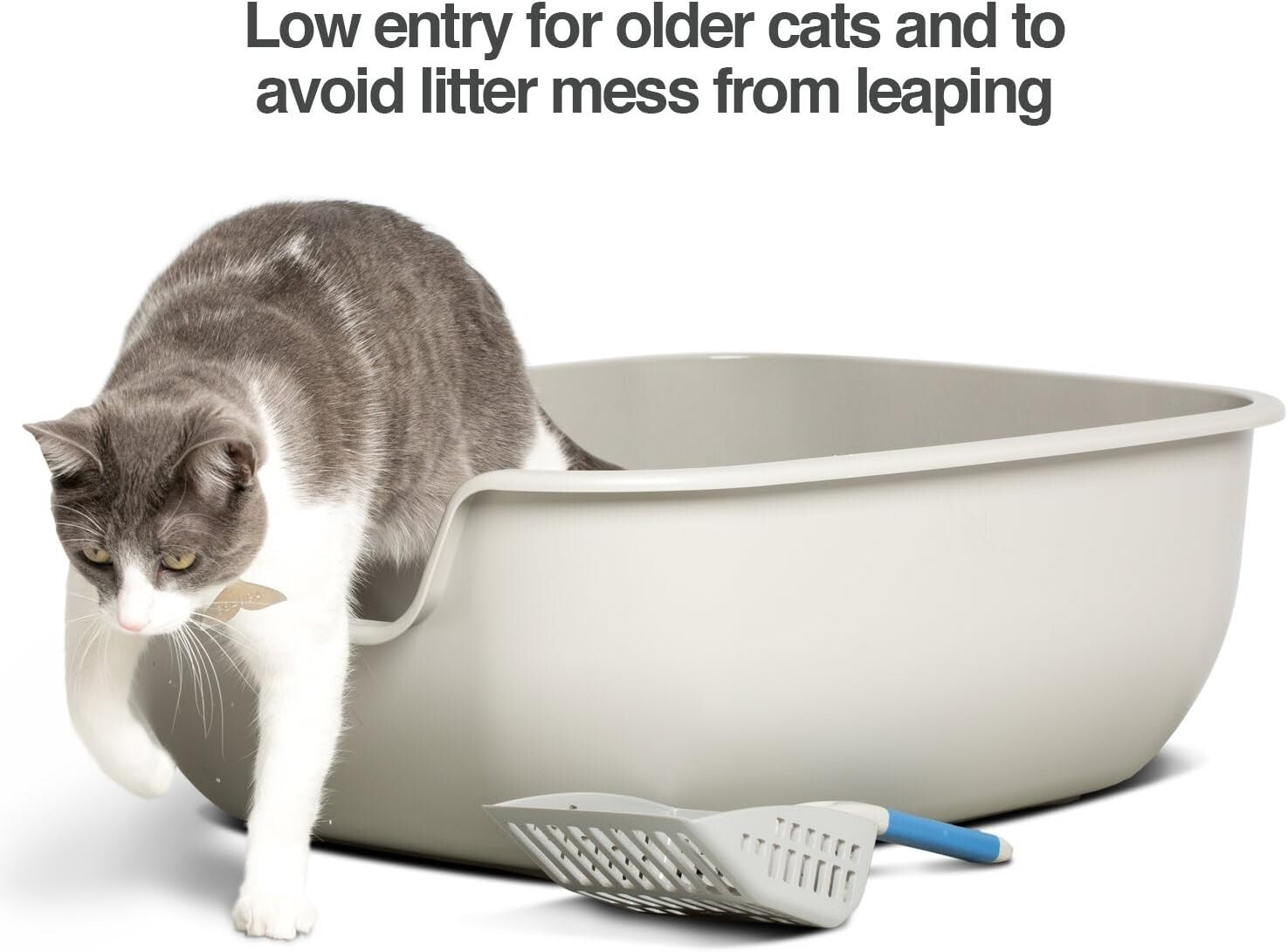 Lightweight Non-Stick Litter Box: Large, Pet Safe Design for Hassle-Free Cleanup