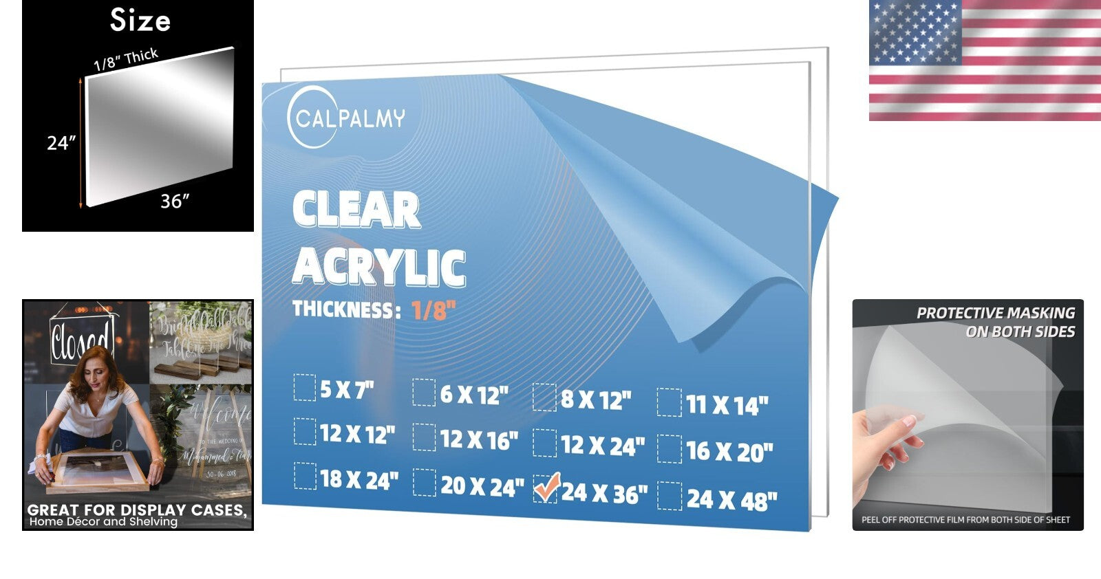 Durable 1/8-Inch Clear Acrylic Sheets - 2 Pack for Custom Projects & Signs