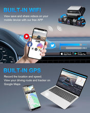 Load image into Gallery viewer, FHD 1080p 4-Channel Dash Camera with Built-in GPS &amp; Wi-Fi for Seamless Recording