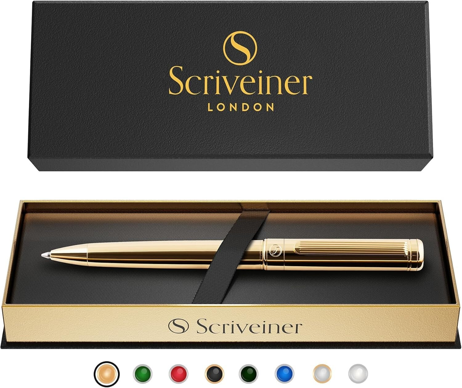 Stylish Gold Ballpoint Pen with Schmidt Black Refill - Sophisticated Design