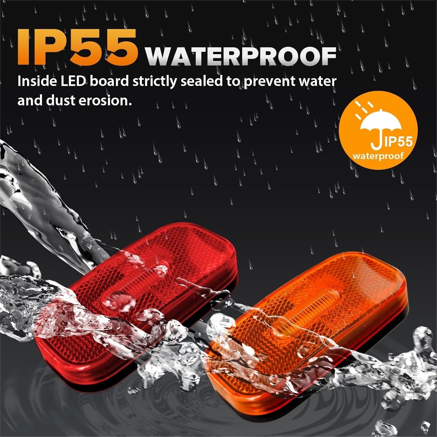 Versatile 12V LED Clearance Light Set - 6 Amber, 6 Red Lights for Trucks and RVs