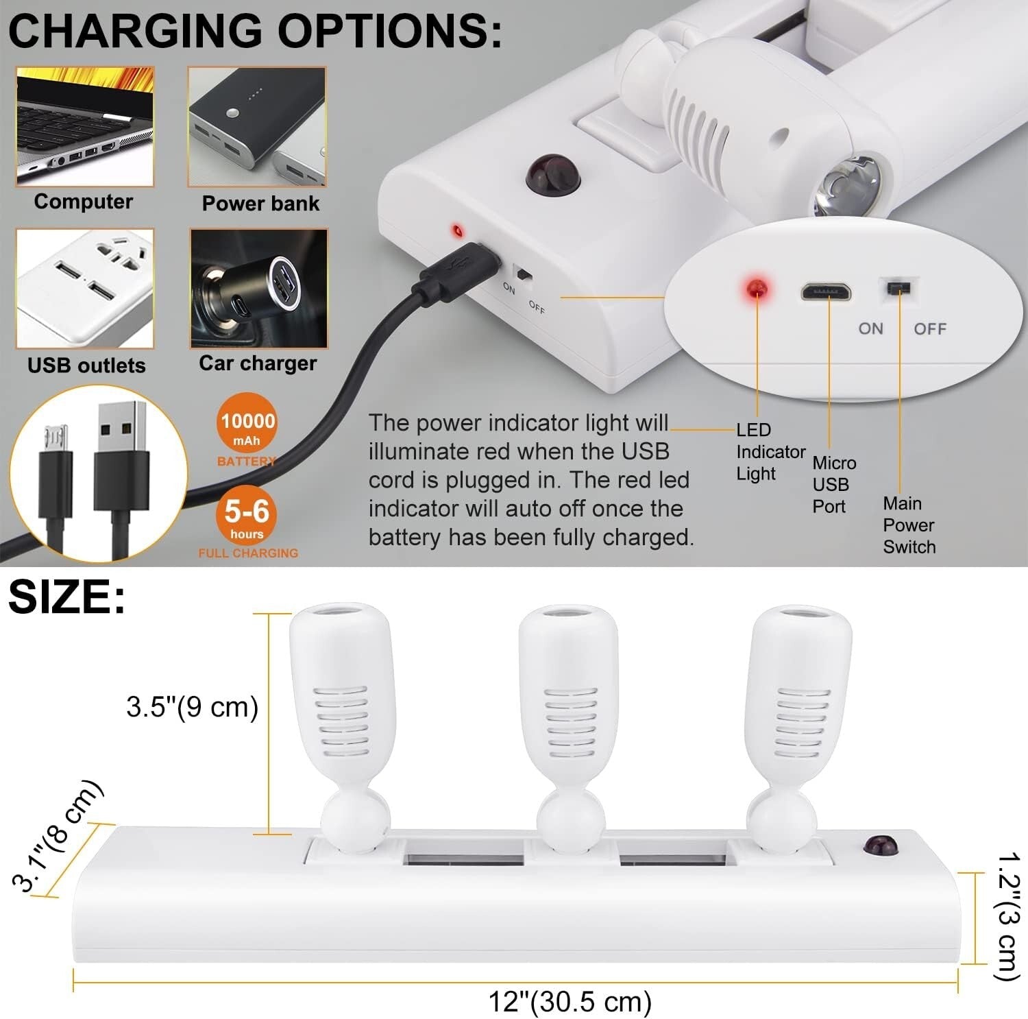 Adjustable Wireless LED Spotlights for Art Displays - Easy Mount Rechargeable