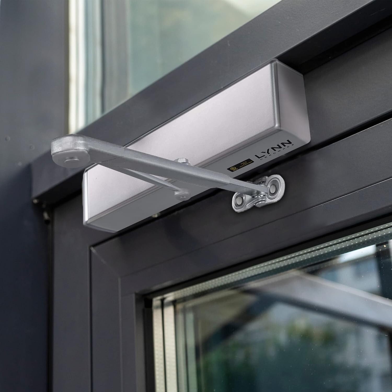 Surface-Mounted Automatic Door Closer, UL-Certified for Safety in Busy Areas