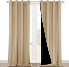 Load image into Gallery viewer, Noise Reducing 100% Blackout Curtains, Thermal Insulation - 52x95 Biscotti Beige