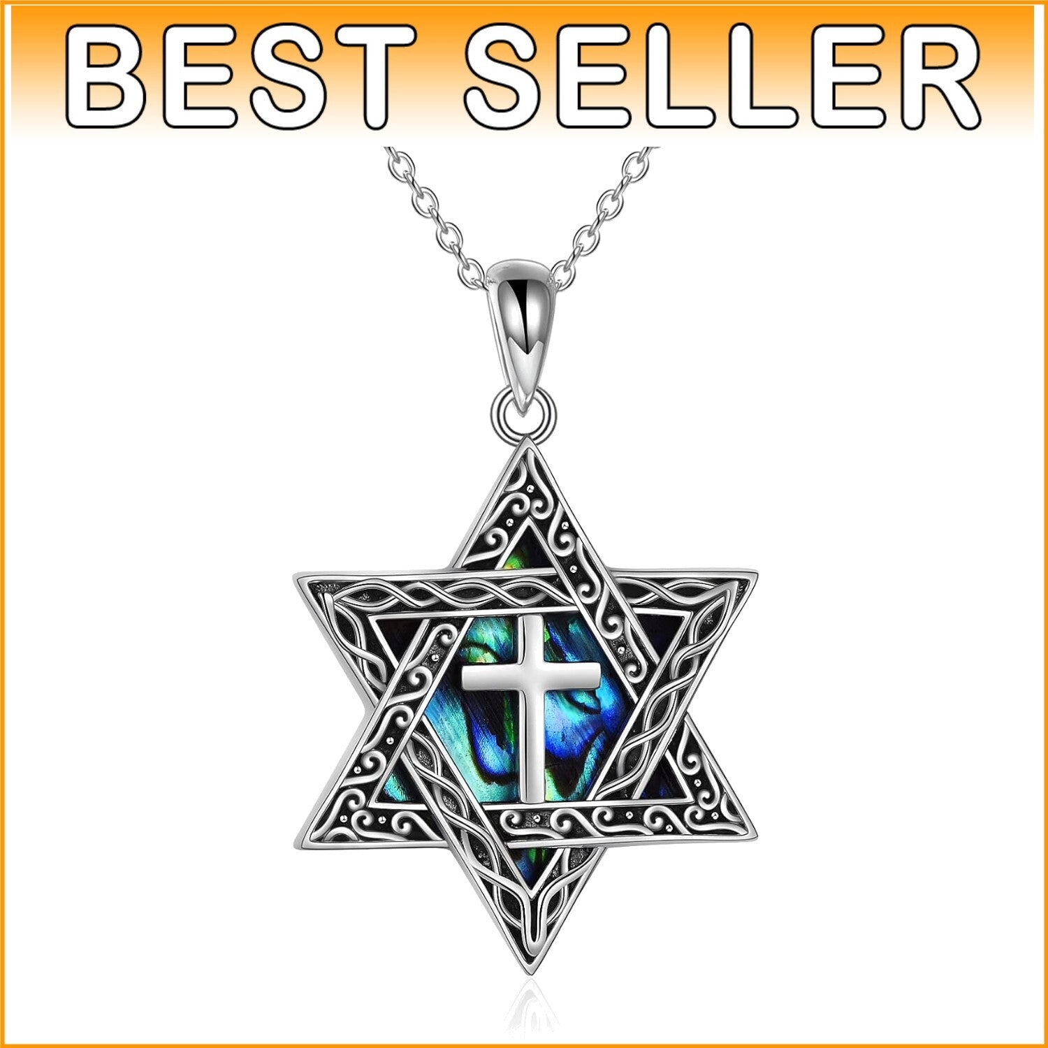 Sterling Silver Tree of Life and Star of David Pendant Necklace for Men & Women