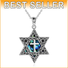 Load image into Gallery viewer, Sterling Silver Tree of Life and Star of David Pendant Necklace for Men &amp; Women