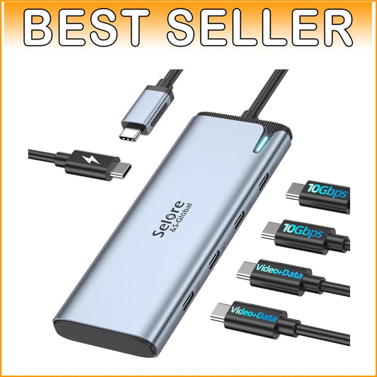 Dual 4K USB C Hub with 10Gbps Data Transfer & 100W PD Charging - 5-in-1 Adapter