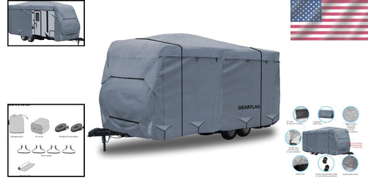Heavy-Duty Travel Trailer Cover for 26'-28' RVs - Windproof & Water-Resistant