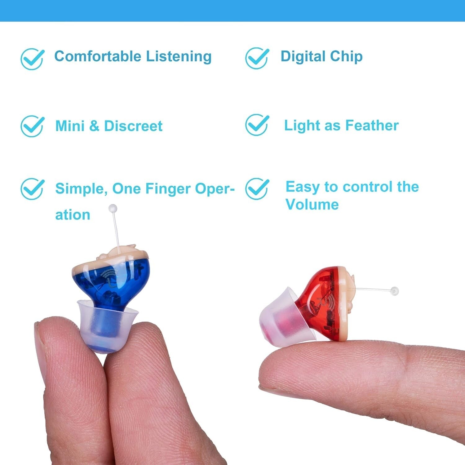 Invisible Hearing Amplifier for Seniors - Lightweight & Noise-Cancelling Device