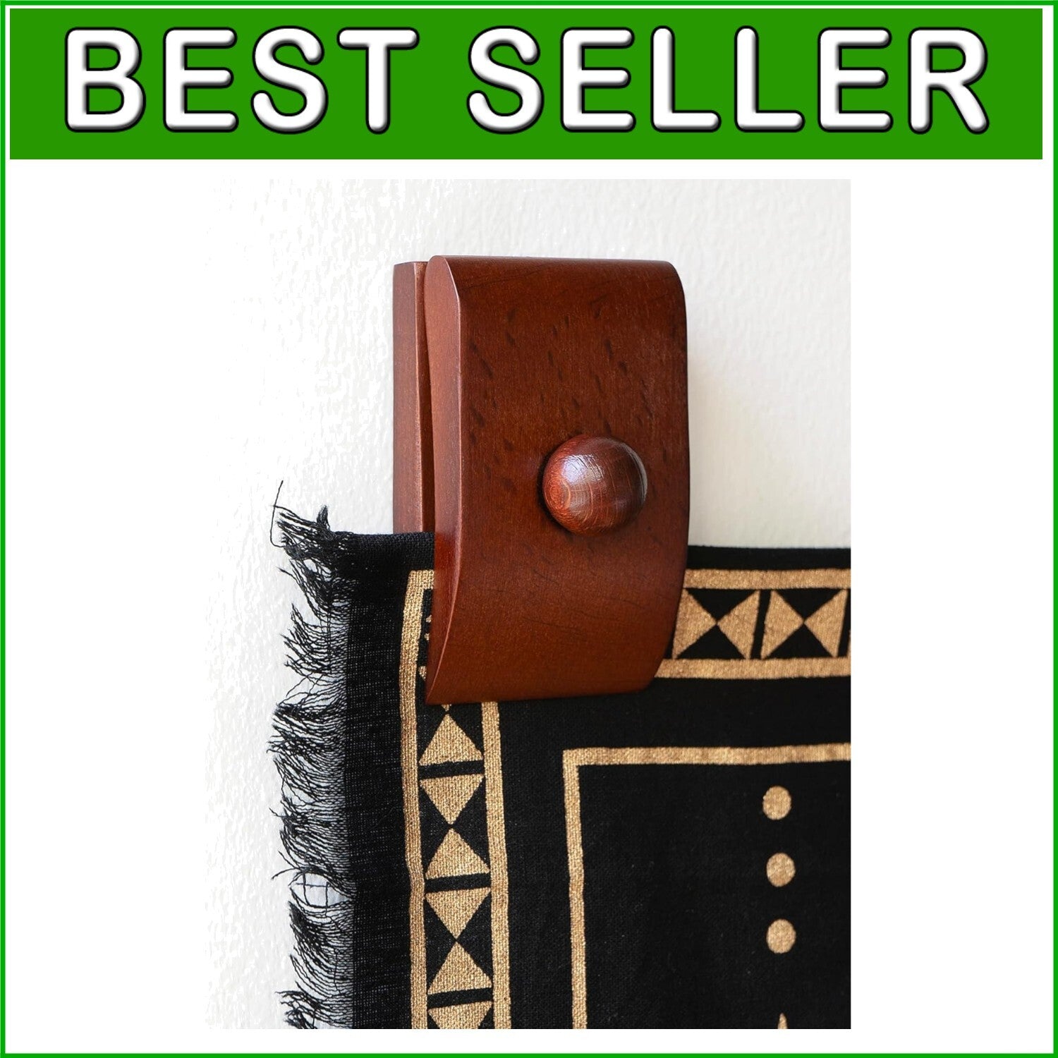 Elegant Wall-Mount Quilt Hanger with 4 Clips – Perfect for Tapestry Display