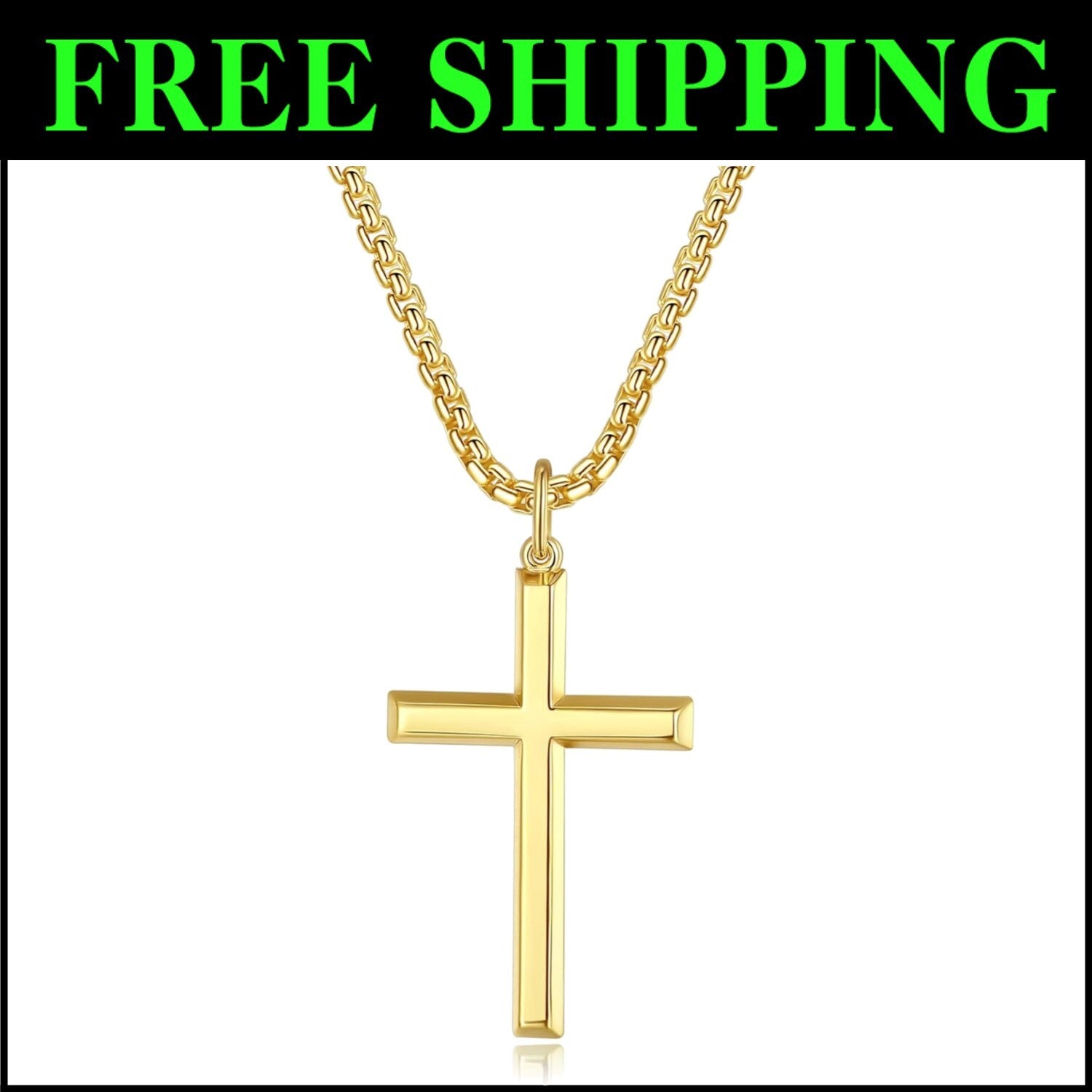 Durable Sterling Silver Cross Pendant Necklace for Faithful Men - Gift Ready