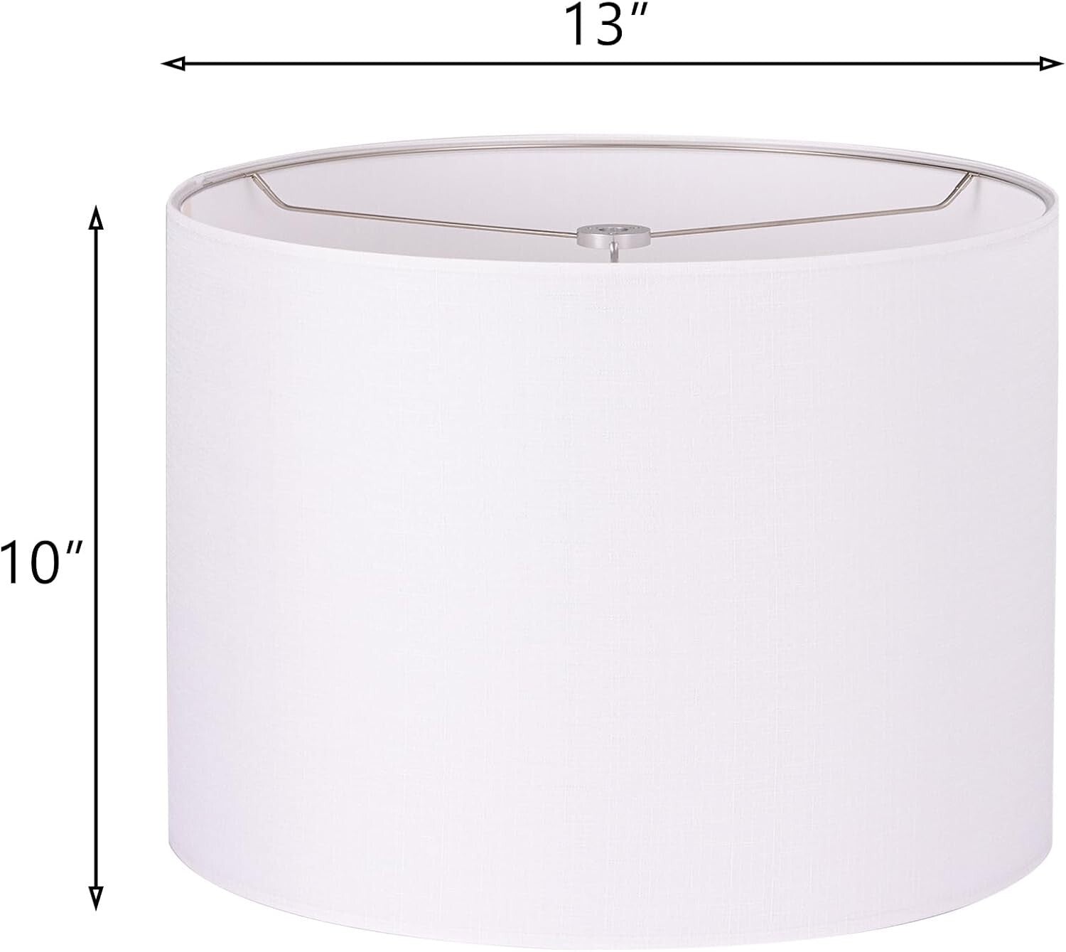 Elegant White Linen Drum Lampshade 13x13x10 for Table & Floor Lamps
