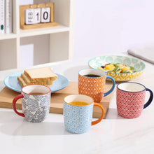 Load image into Gallery viewer, Vibrant Multi-Purpose Porcelain Coffee Mugs - Perfect for Any Occasion, Set of 6