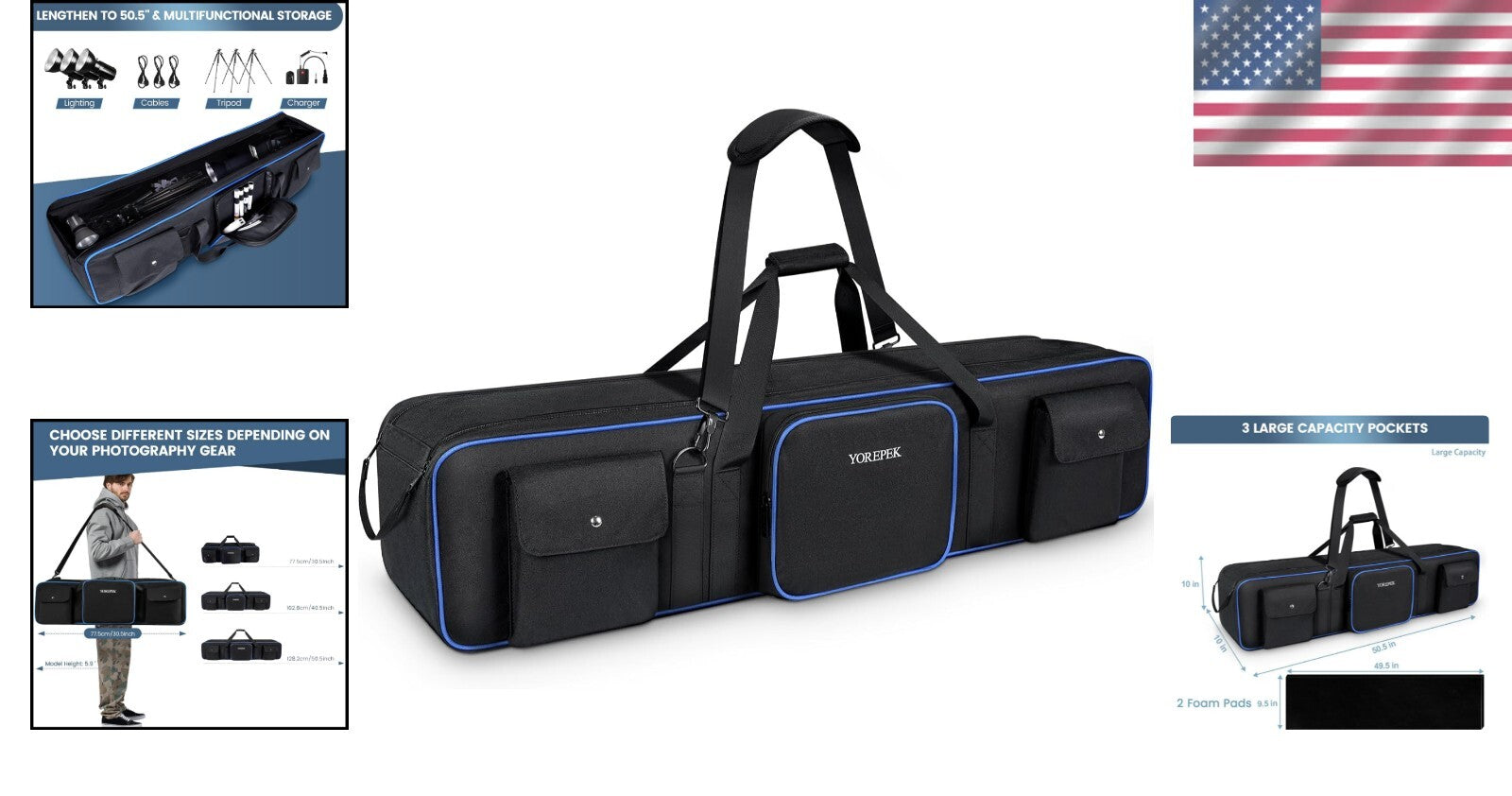 Adjustable Shoulder Strap Tripod Carrying Case 50.5" - Stable Gear Transport