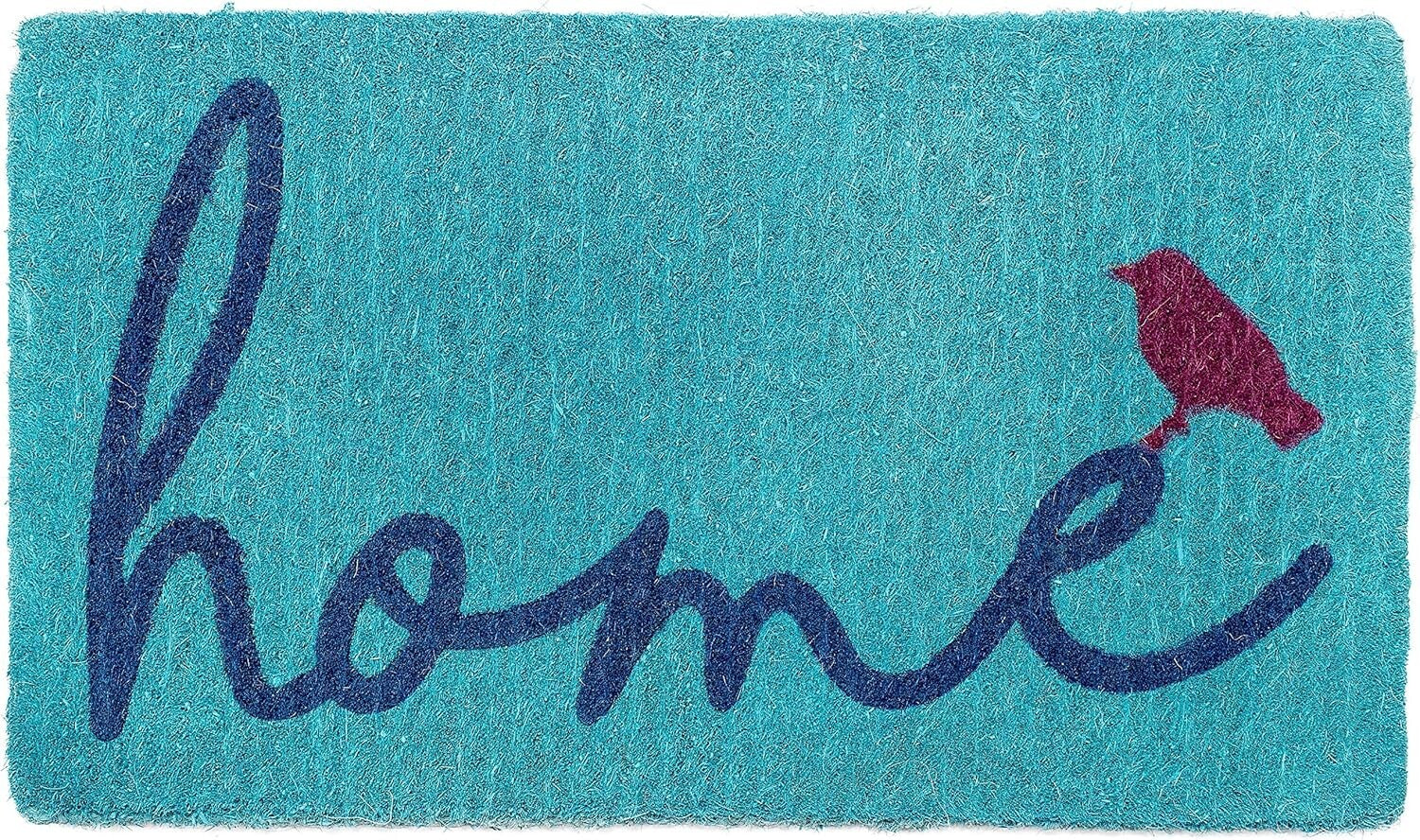 Eco-Friendly Extra Thick Doormat - Handwoven Coir with Bird Design, 18" x 30"