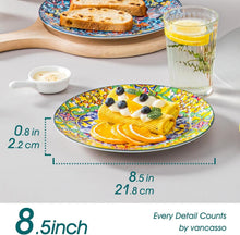 Load image into Gallery viewer, Artistic Bohemian Plate Set of 6 - 8.5-Inch Ceramic Dinnerware for All Occasions