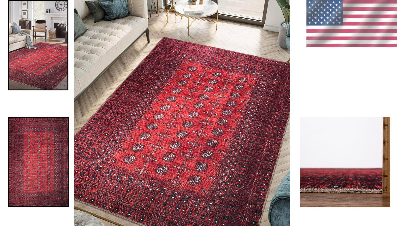 5' x 7' Geometric Area Rug - Easy Care, Non-Slip, Ideal for Busy Living Spaces
